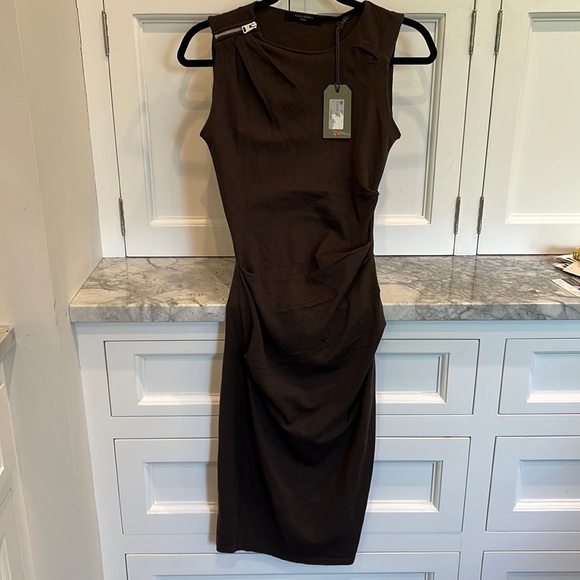 All Saints Dresses & Skirts - AllSaints Sleeveless Midi Dress in Dark Brown